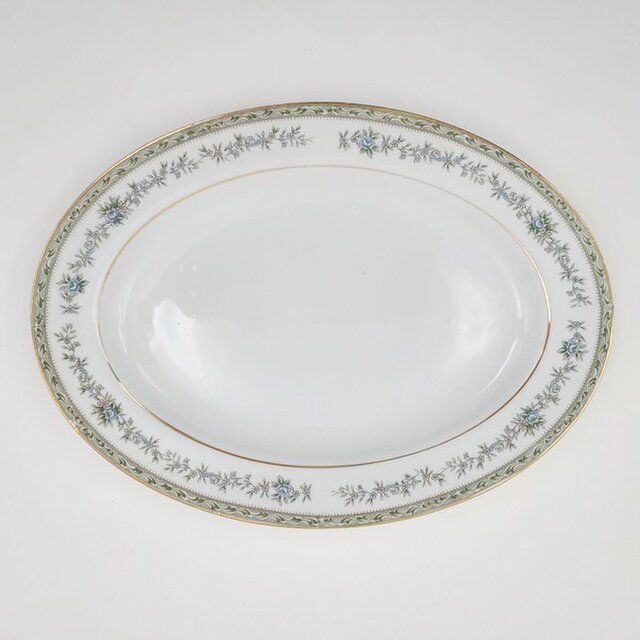 昭和レトロ 31.5cmオーバルプレート 小花柄 5枚セット サイズ:約31.5