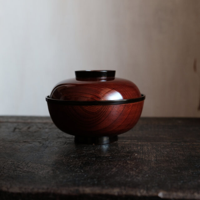 美しい艶と木目◇天然木漆蓋付椀 漆器 古道具 古民家 工芸品 骨董