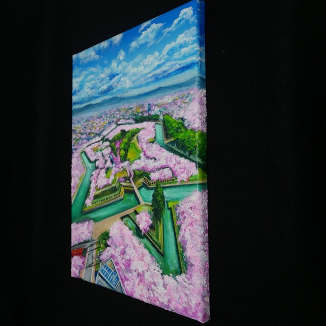 油絵 原画『北の大地に咲く、桃色の星』一点物 油彩画 絵画 風景画