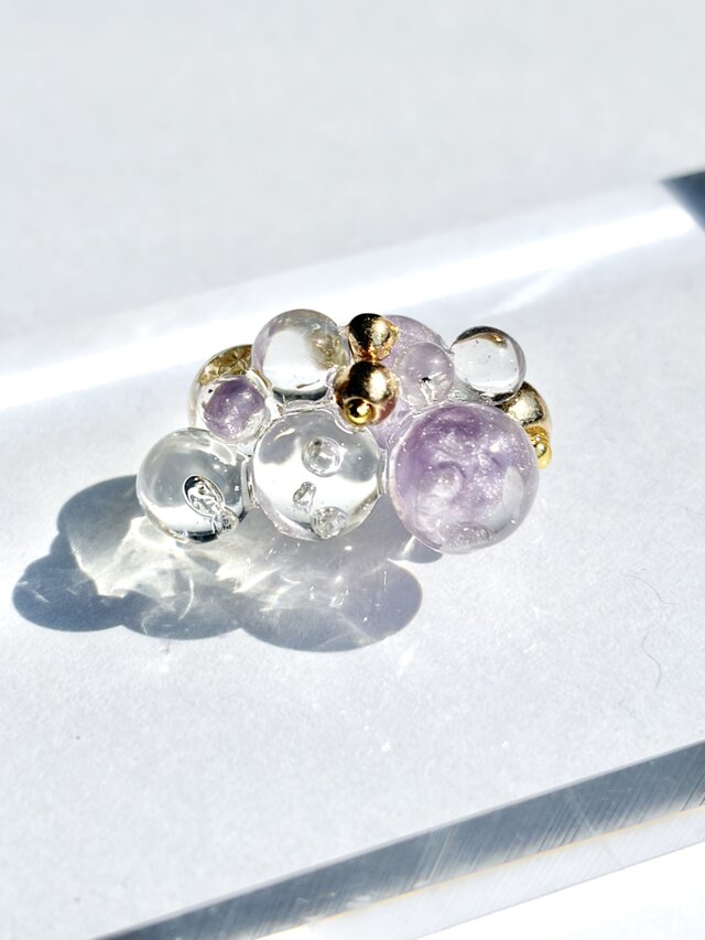 ≪138 むらさきいも≫レジンピアス 400円 雫飴 −ラベンダー−｜レジンピアス / 大人かわいい / 透明感/ぶどう