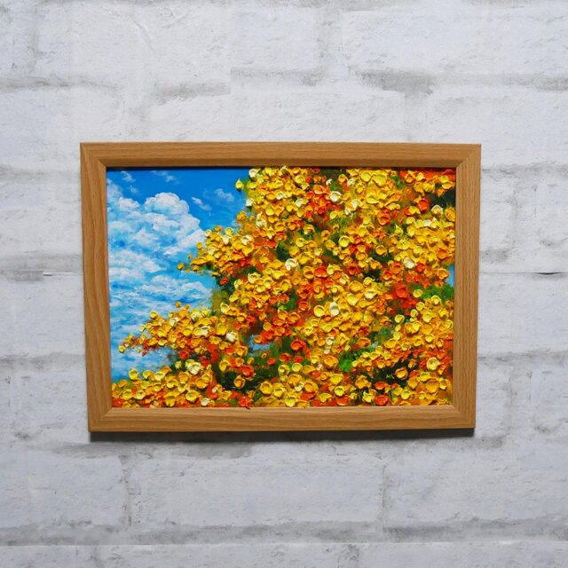 油彩画【幸せの黄色いアーチ】原画一点物・インテリア・ギフト