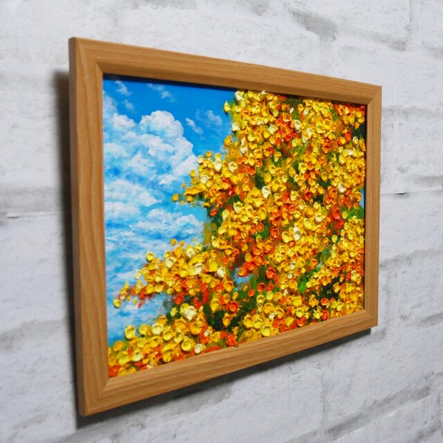 油彩画【幸せの黄色いアーチ】原画一点物・インテリア・ギフト