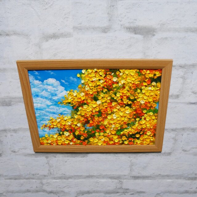 油彩画【幸せの黄色いアーチ】原画一点物・インテリア・ギフト