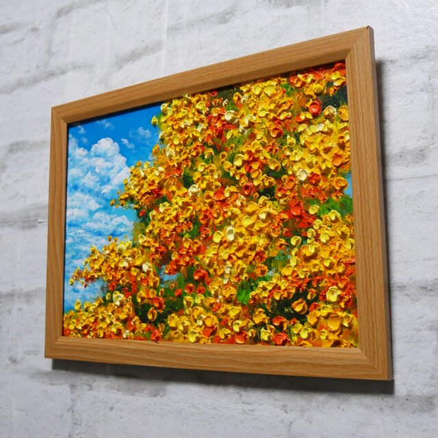 油彩画【幸せの黄色いアーチ】原画一点物・インテリア・ギフト