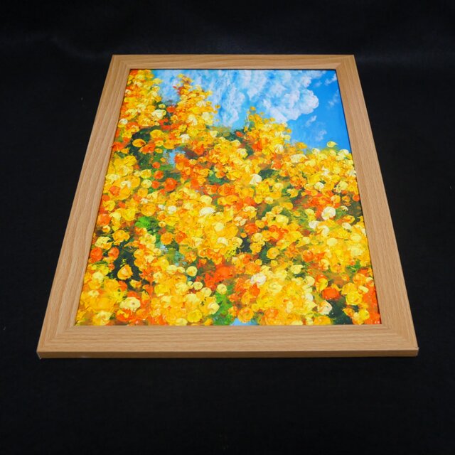 油彩画【幸せの黄色いアーチ】原画一点物・インテリア・ギフト