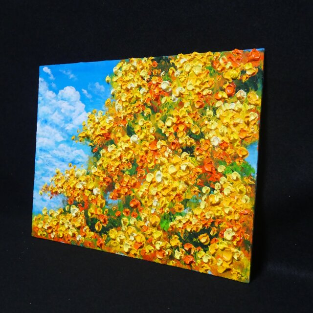 油彩画【幸せの黄色いアーチ】原画一点物・インテリア・ギフト
