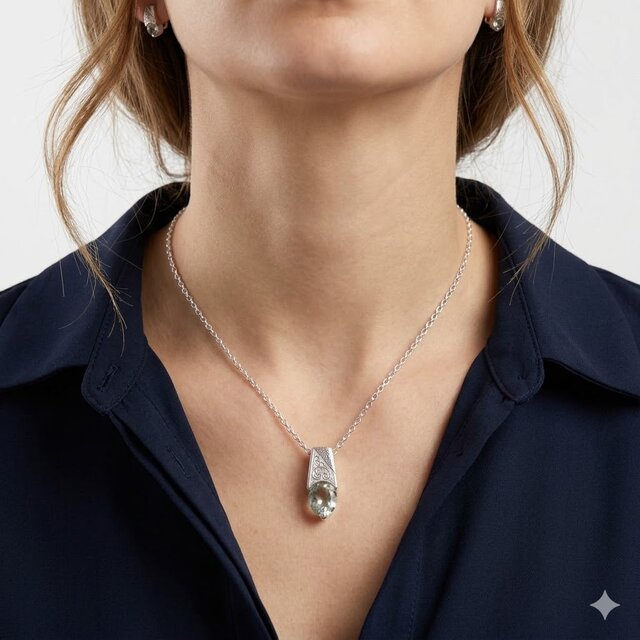 Sv925グリーンクォーツペンダント 1.72ct | iichi 日々の暮らしを