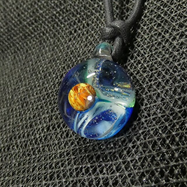 銀河、木星 NO.295（ガラス、とんぼ玉、宇宙、銀河、一点物、伝統工芸