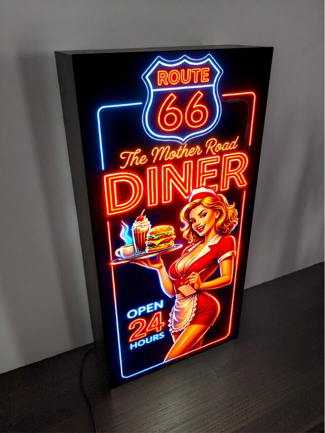 オーダー無料】ルート66 ダイナー ピンナップガール カフェ レトロ