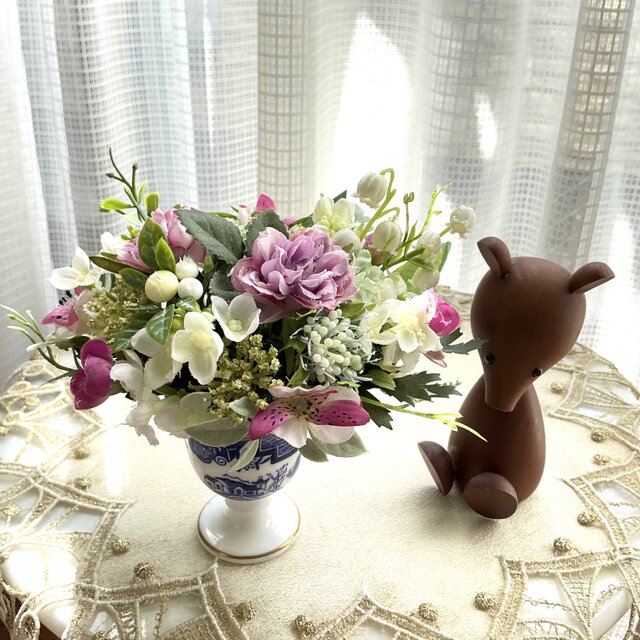 ☆セール☆優しい色のフラワーアレンジメント（造花、母の日、敬老の日