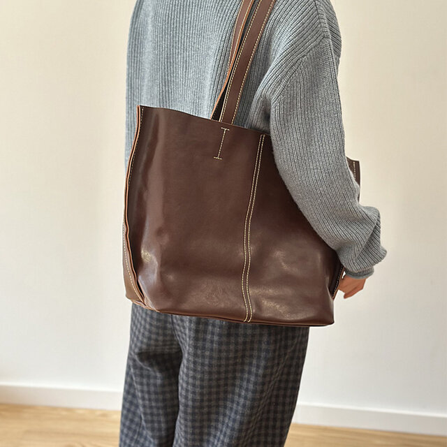 本革レザー ハンドメイド 通勤トートバッグ A4収納 長く愛される 定番