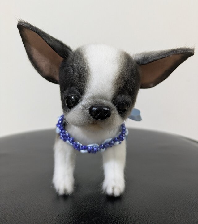 ぬいぐるみ☆チワワ☆子犬☆白×黒 | iichi 日々の暮らしを心地よくする