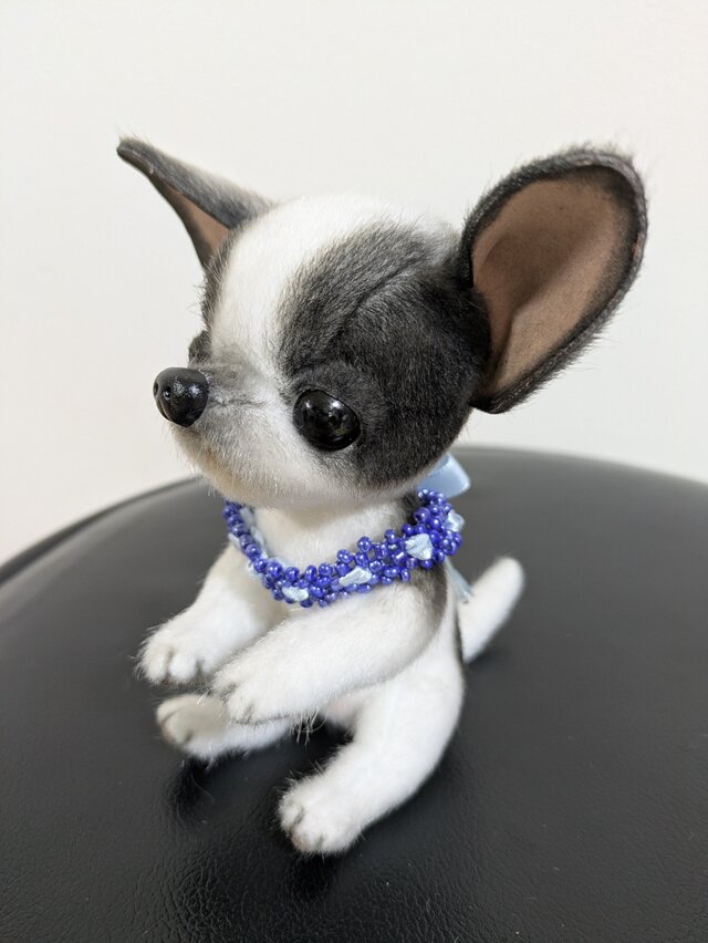 ぬいぐるみ☆チワワ☆子犬☆白×黒 | iichi 日々の暮らしを心地よくする