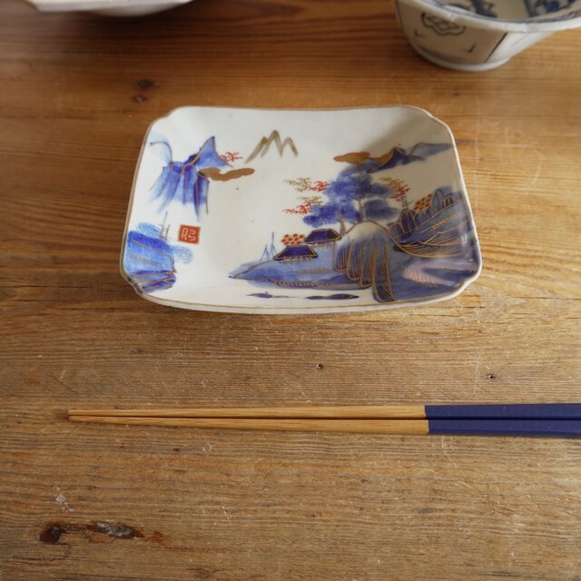 角皿】静かな山水と金彩の美しい器 | iichi 日々の暮らしを心地よく