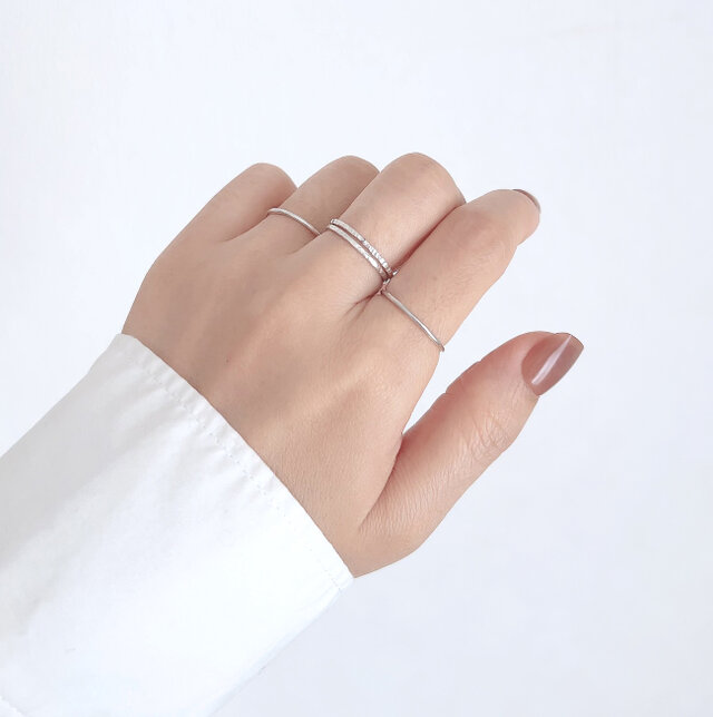 シルバーリング【simple ring】／華奢リング 細身 ピンキー サム 950