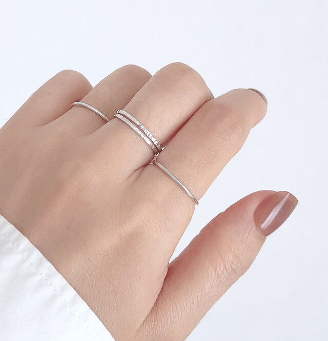 シルバーリング【simple ring】／華奢リング 細身 ピンキー サム 950