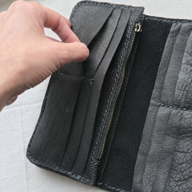 鹿革の長財布 ラピスラズリ | iichi 日々の暮らしを心地よくする 