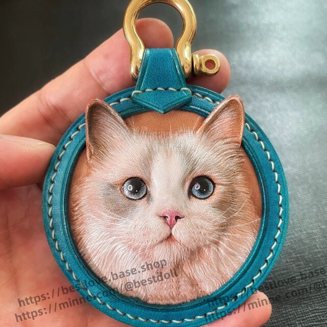うちの子 ペット 猫 犬 ハンドメイド うちの子 キーホルダー レザー