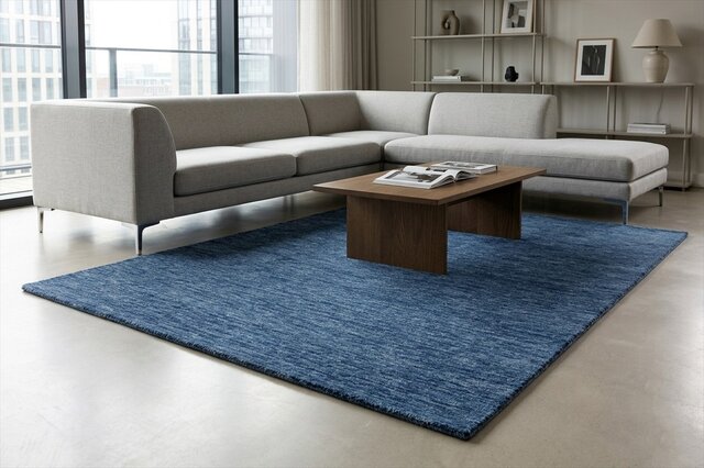 天然ラグ ガゼニラハット COLOR Ver ラグ 255X200cm ネイビー D.Blue