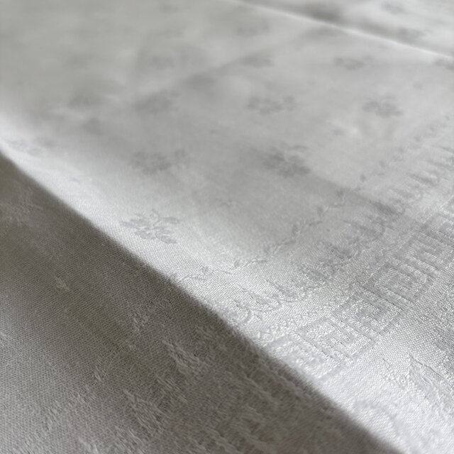 大判テーブルリネン ダマスク織 イニシャル刺繍 ナプキン 白 14CLp1