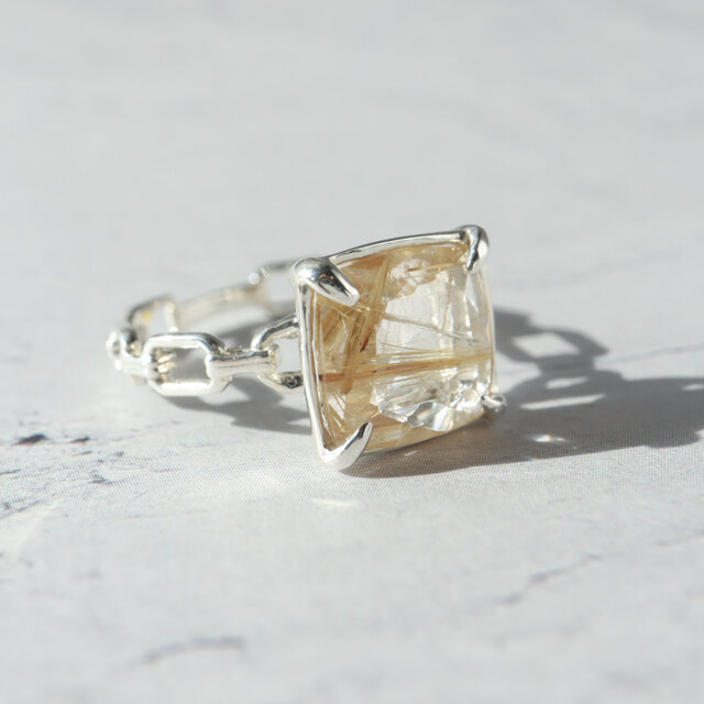 ルチルクォーツ チェーンring / Silver | iichi 日々の暮らしを