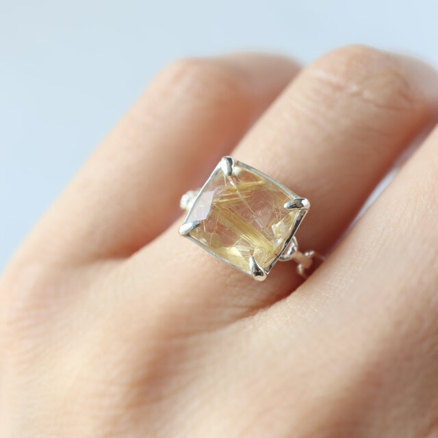 k10YG ルチルクォーツ チェーンリング ルチルクォーツ チェーンring / Silver | iichi 日々の暮らしを