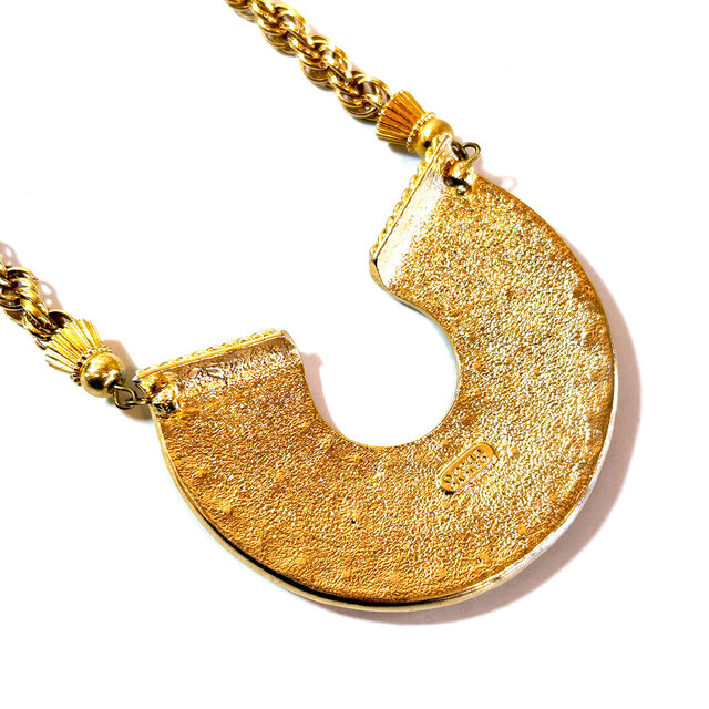 Vintage ORENA Paris Gold Tone Red Parts Necklace | iichi 日々の 