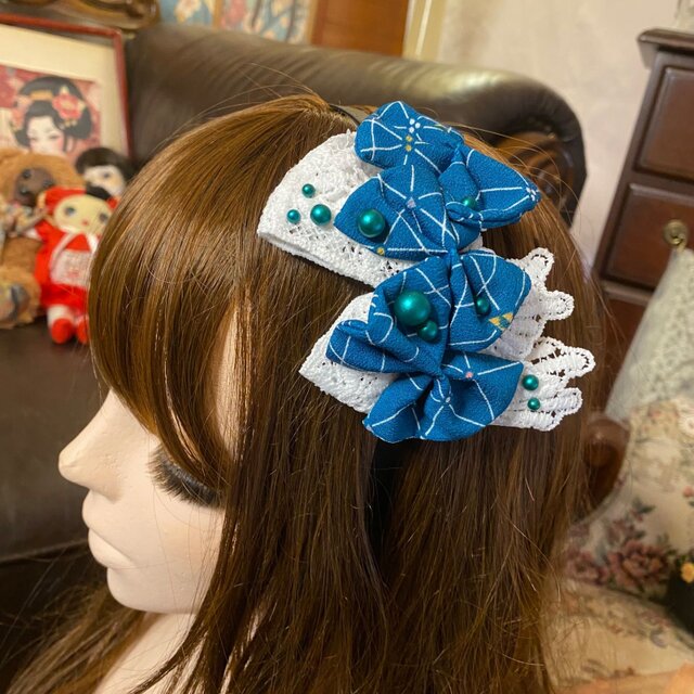 着物リメイク おりぼん ティアラ ヘッドドレス カチューシャ ヘア