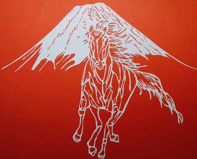 丙午」切り絵 | iichi 日々の暮らしを心地よくするハンドメイドや