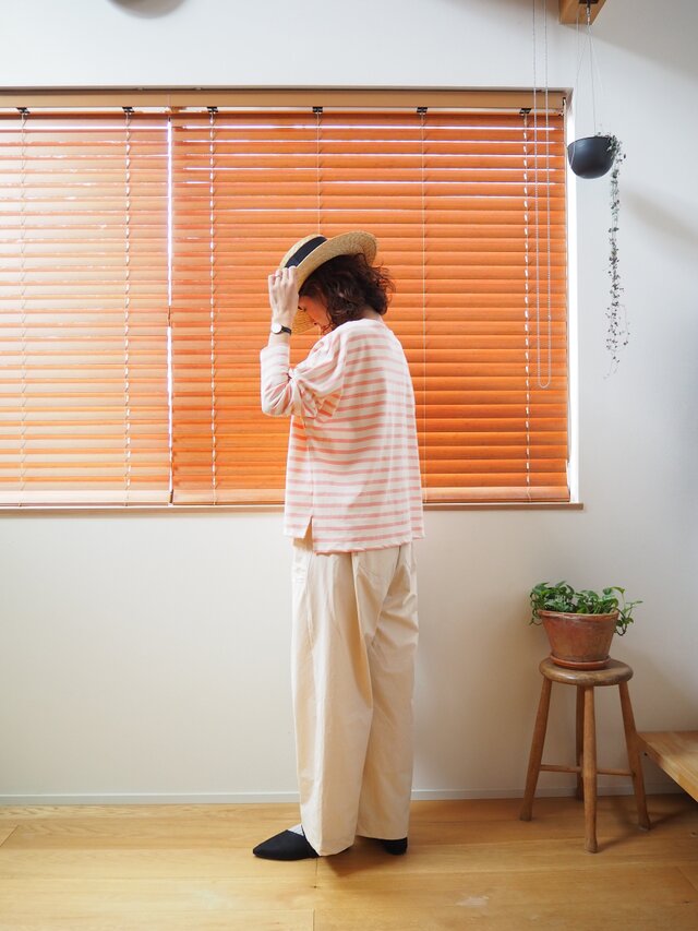 Pre-order】Cotton border wide cut and sew PINK | iichi 日々の
