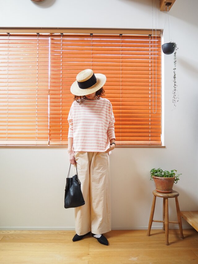 葉明様　オーダー♡ Pre-order】Cotton border wide cut and sew PINK | iichi 日々の