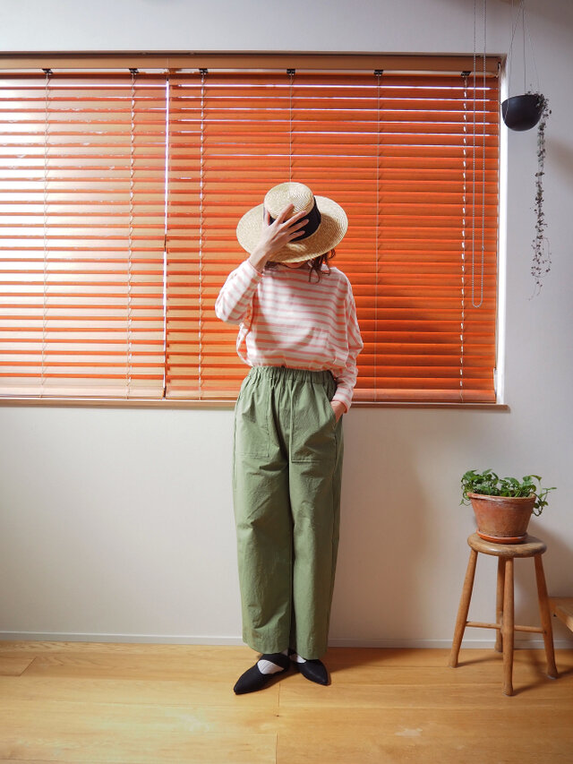 葉明様　オーダー♡ Pre-order】Cotton border wide cut and sew PINK | iichi 日々の