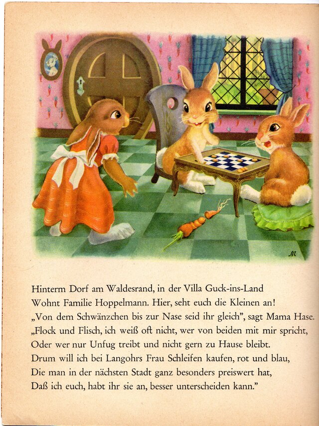 Flock und Flisch die Hasenzwillinge メルヘン絵本 ドイツ古書