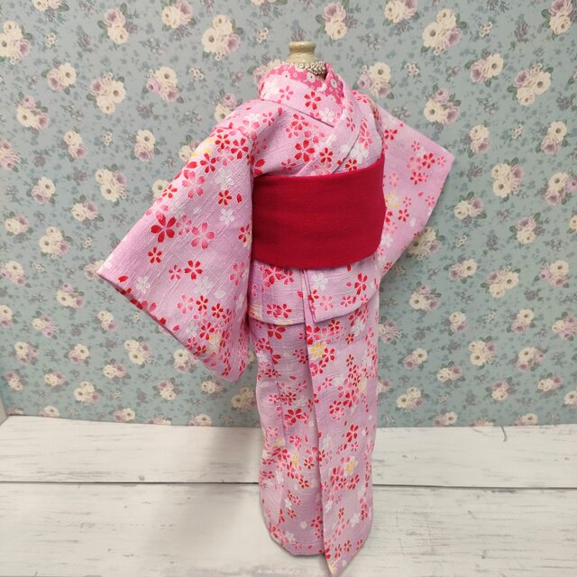 着せ替え人形の服 ㉖ 着物 <春まつ雪うさぎ> | iichi 日々の暮らしを