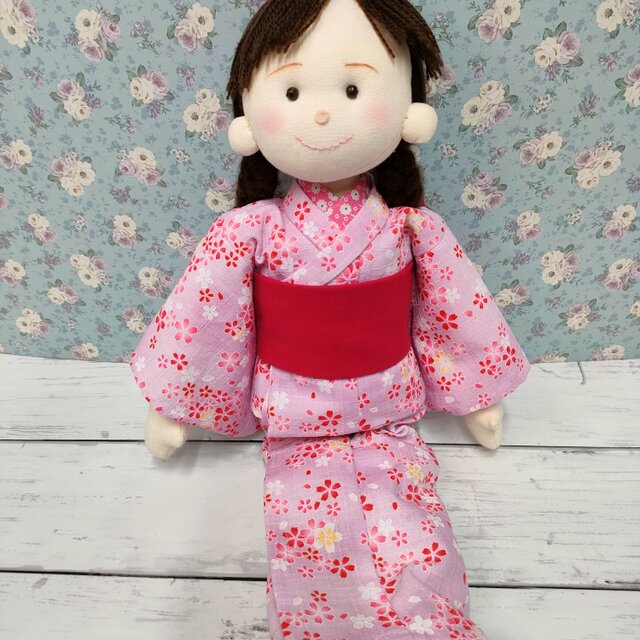 着せ替え人形の服 ㉖ 着物 <春まつ雪うさぎ> | iichi 日々の暮らしを