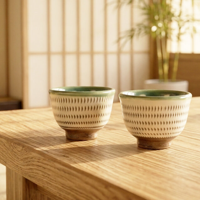 飛びかんな 煎茶碗【小石原焼】 | iichi 日々の暮らしを心地よくする