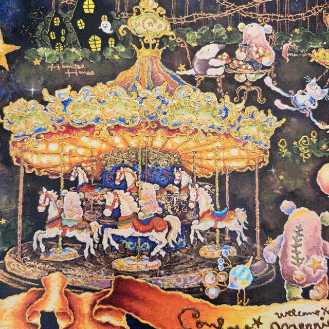 手彩色アートパネル(F10)・Confetti Merry Park | iichi 日々の暮らし