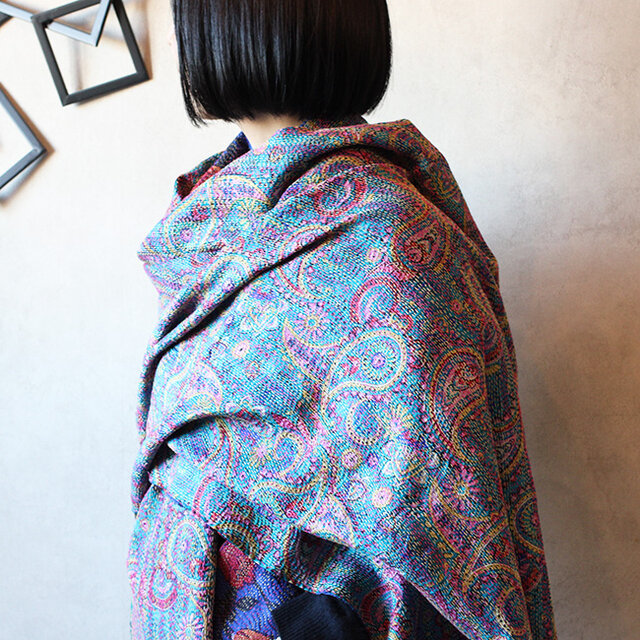大判カンタ刺繍シルクストール | iichi 日々の暮らしを心地よくする