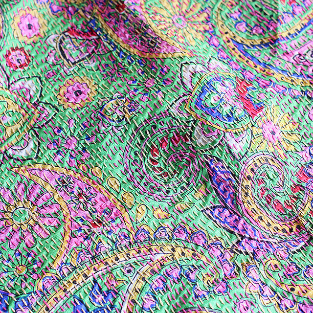 大判カンタ刺繍シルクストール | iichi 日々の暮らしを心地よくする