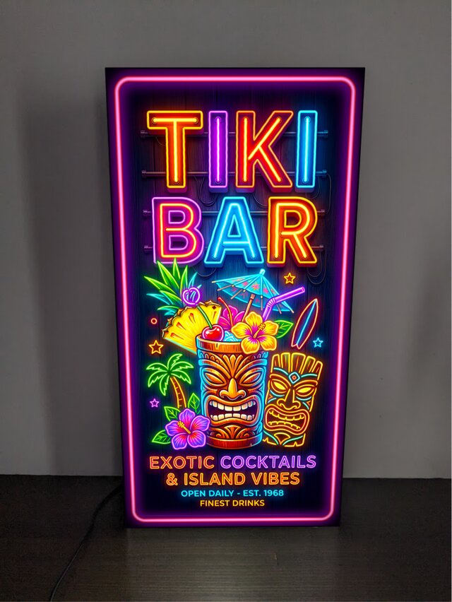 【オーダー無料】TIKI BAR アロハ ハワイ 看板 置物 雑貨 ライトBOX オーダー無料】TIKI BAR アロハ ハワイ 看板 置物 雑貨 ライトBOX