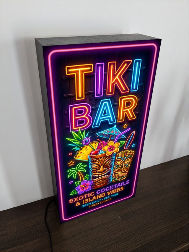 【オーダー無料】TIKI BAR アロハ ハワイ 看板 置物 雑貨 ライトBOX オーダー無料】TIKI BAR アロハ ハワイ トロピカルカクテル ビーチ