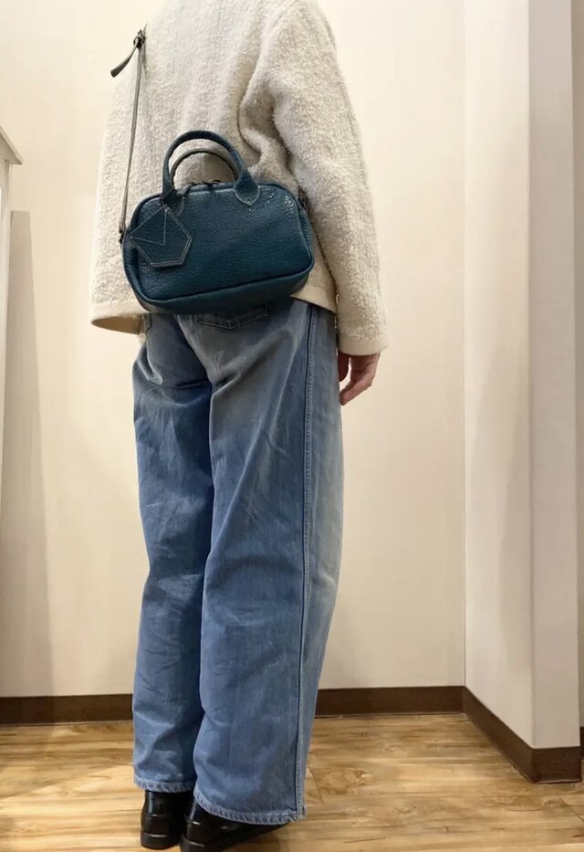 ターコイズブルー牛革の2wayボストンショルダーバッグ | iichi 日々の