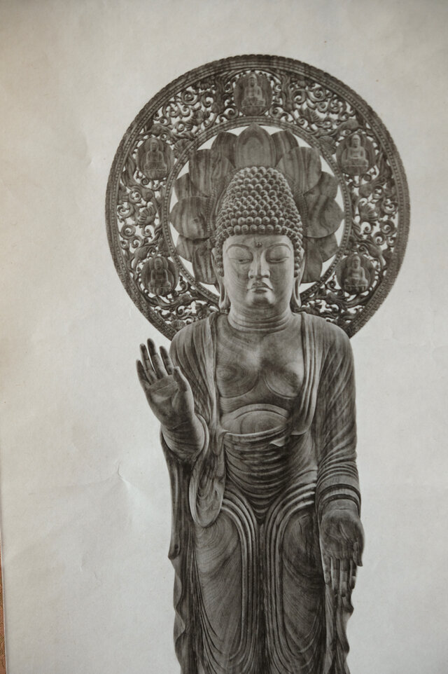 老子像 伝統工芸 工芸美術 レトロ アンティーク ＊大型仏画 菩薩画