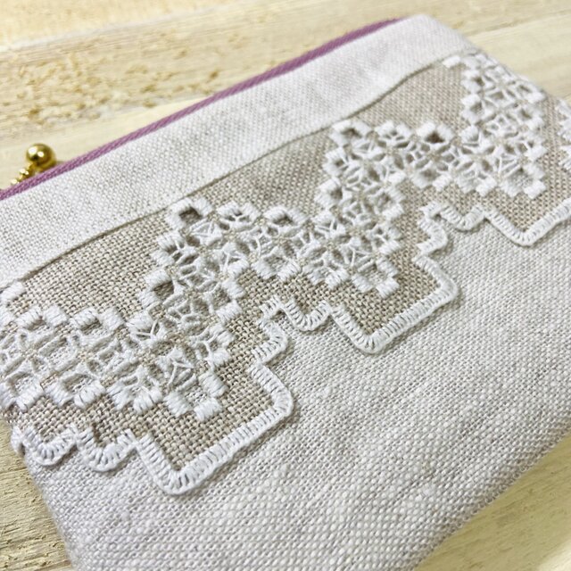 ハーダンガー刺繍 L ハーダンガー刺繍ポーチ&ティッシュケース⚫︎z392 | iichi 日々の