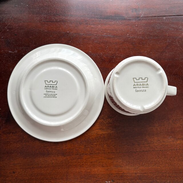 ARABIA Vintage Faenza アラビア ファエンツァ ティーカップ&ソーサー