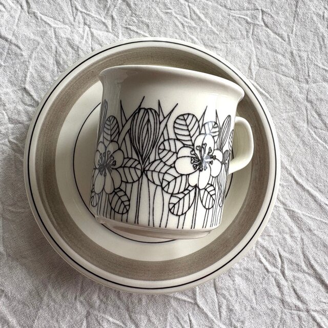 ARABIA Vintage Krokus アラビア クロッカス グレーリム デミタス