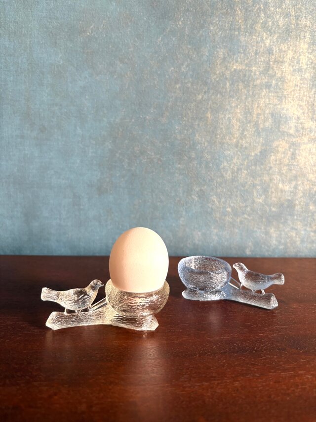 Sweden vintage egg stand ❀⁎༶クリスタルガラスの小鳥さんのエッグ