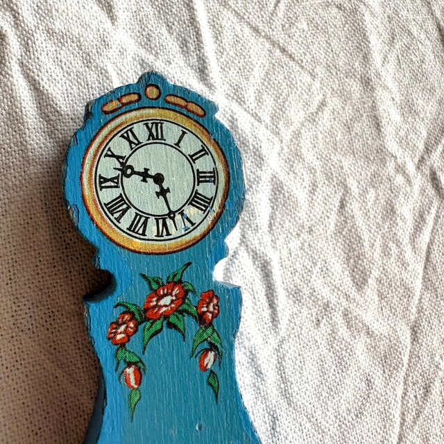 Sweden vintage miniature wall clock 木製 置き時計のオブジェ