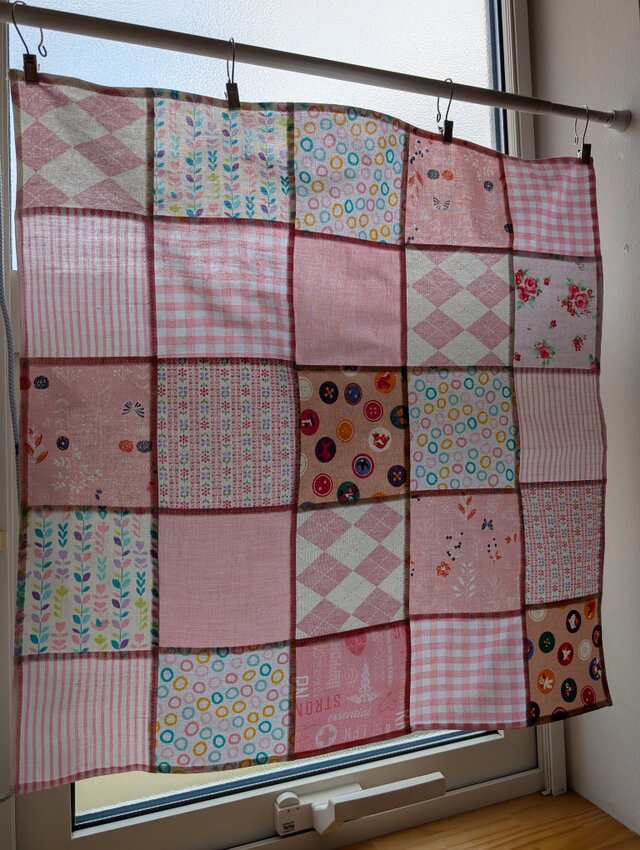 ♥️ピンクのパッチワーク♥️カーテン♥️カバー♥️目隠し♥☆50✕50