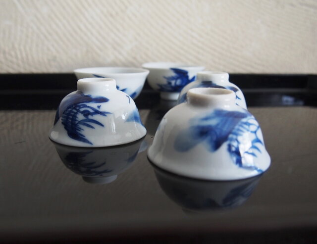 1615  源右衛門　染付山水花虫　小鉢　5客 1615 源右衛門 染付山水花虫 小鉢 5客 【公式通販】